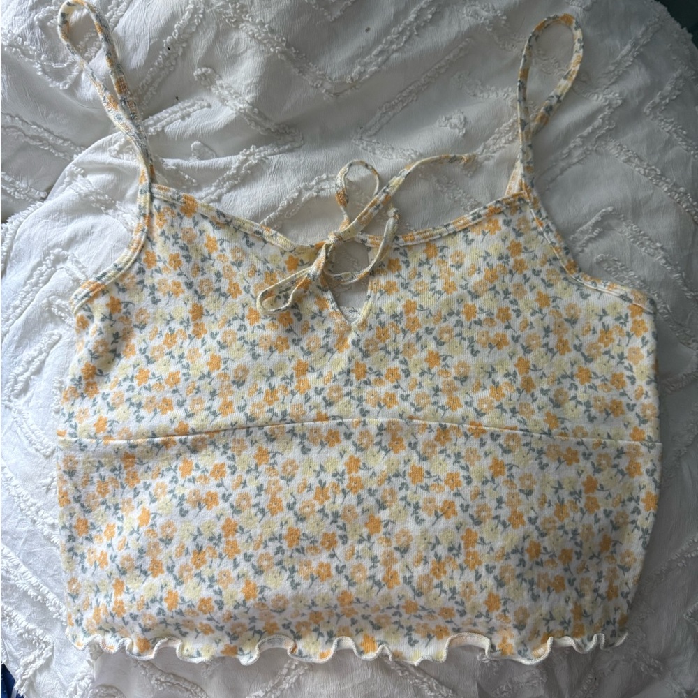 Gilly Hicks Yellow and Blue Floral Pajama Top (set sold separately)